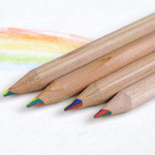 crayon arc-en-ciel, rond - 100% FSC